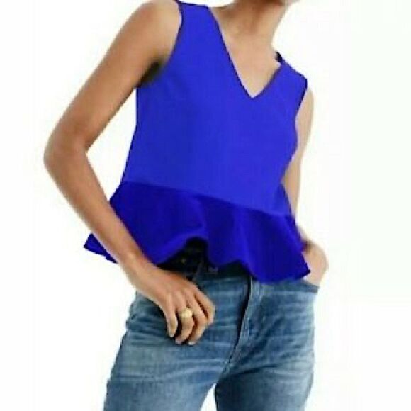 J Crew Velvet Peplum Top - Picture 2 of 7